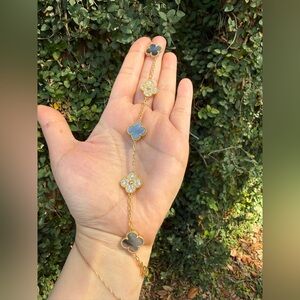 Gold and Black Clover Bracelet